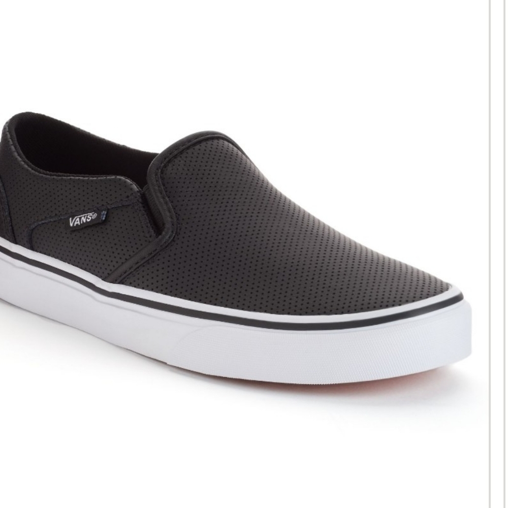 WOMEN'S VAN'S ASHER Sz 10 Black Slip-on Sneaker - Picture 3 of 6